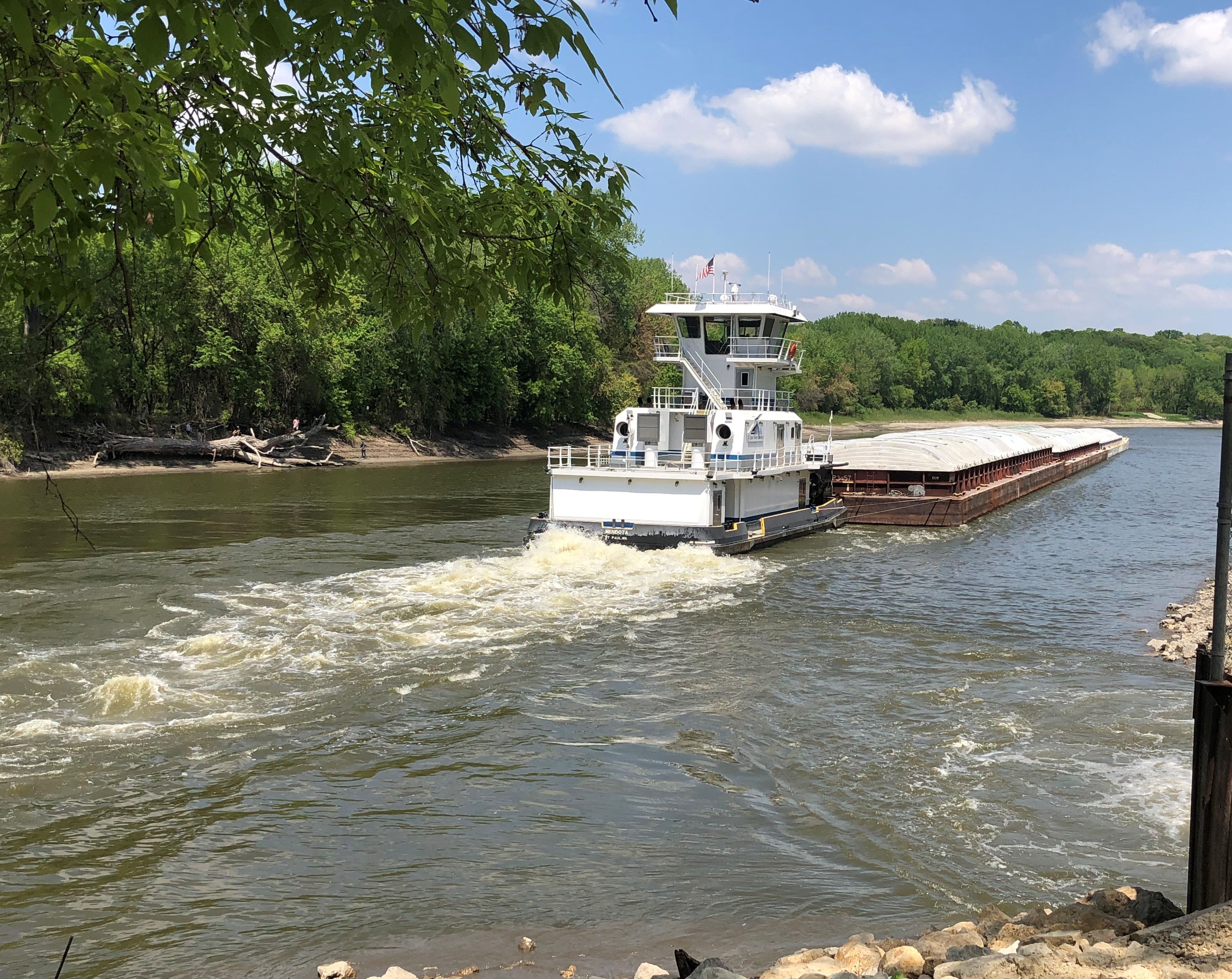 A boat on the Minnesota River